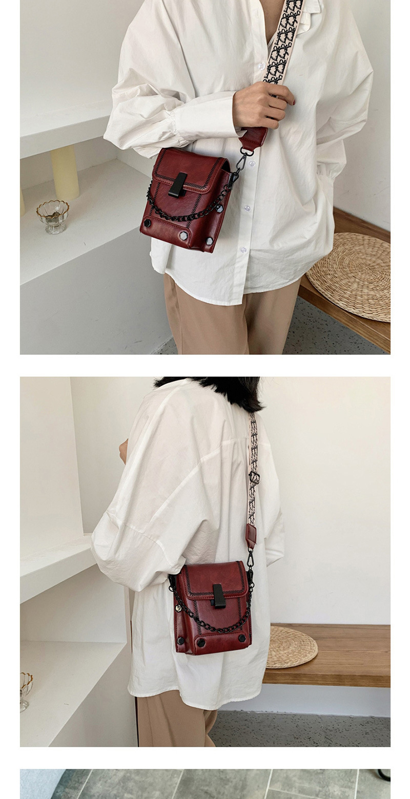 Fashion Black Chain Stitched Studded Crossbody Bag,Shoulder bags