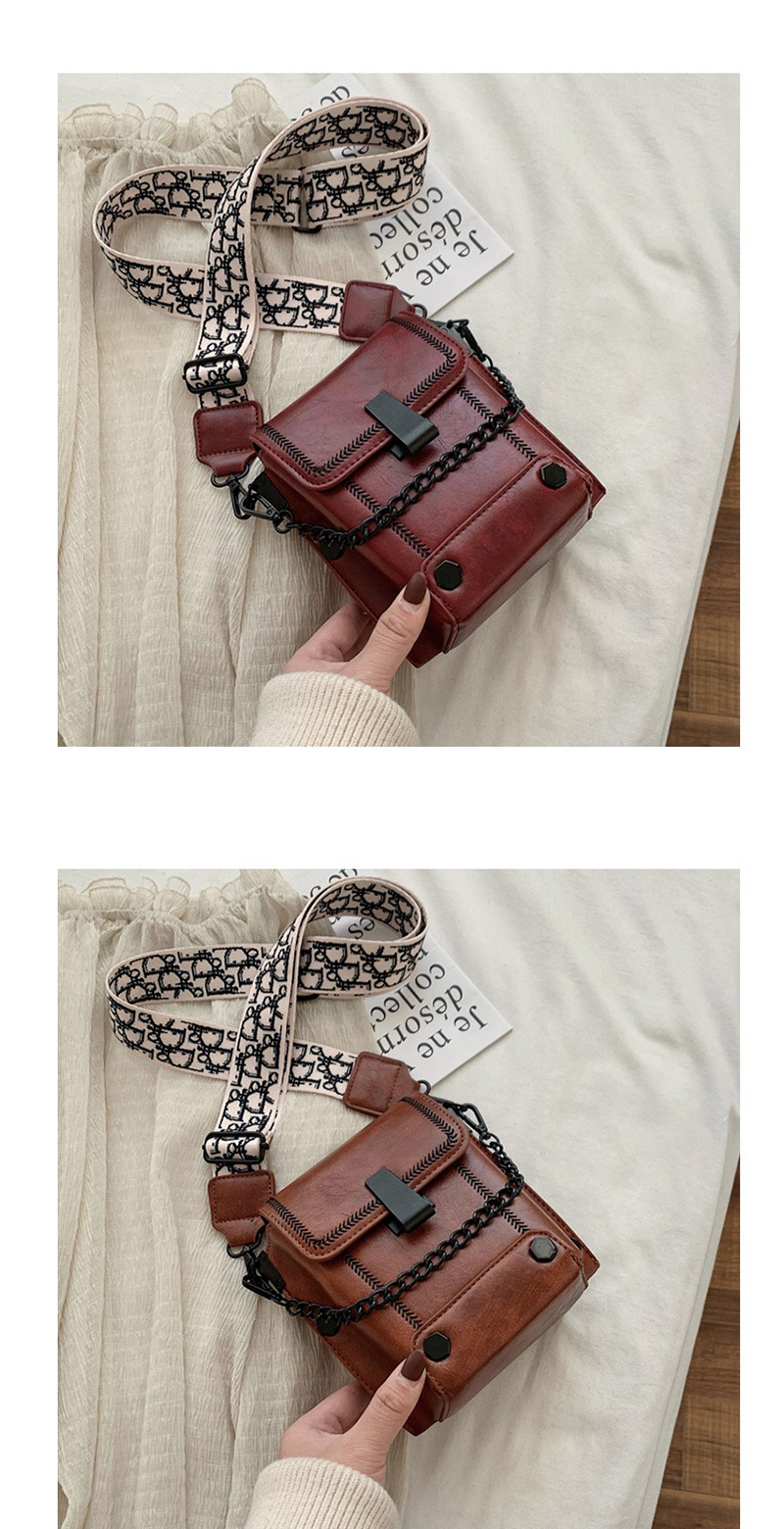 Fashion Coffee Chain Stitched Studded Crossbody Bag,Shoulder bags
