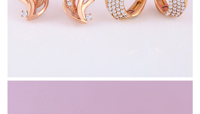 Fashion Golden Alloy Diamond Geometrical Pierced Earrings,Earrings