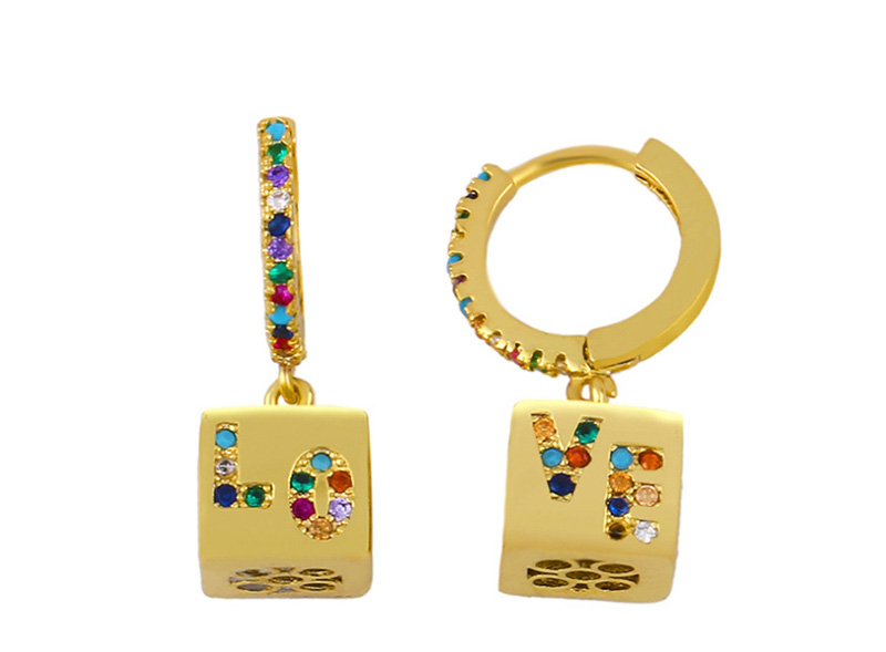 Fashion Golden Diamond Box Insect Earrings,Earrings