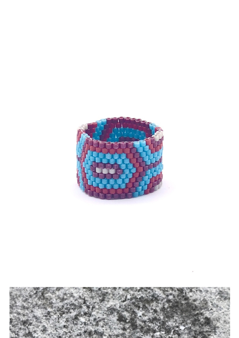 Fashion Blue Rice Beads Hand-woven Ring,Fashion Rings