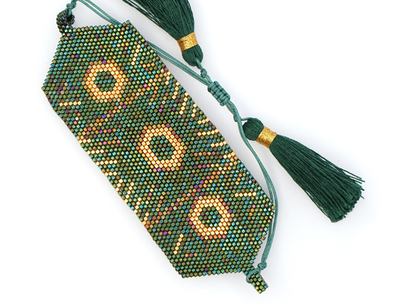 Fashion Green Woven Religious Totem With Tassel Bracelet,Fashion Bracelets