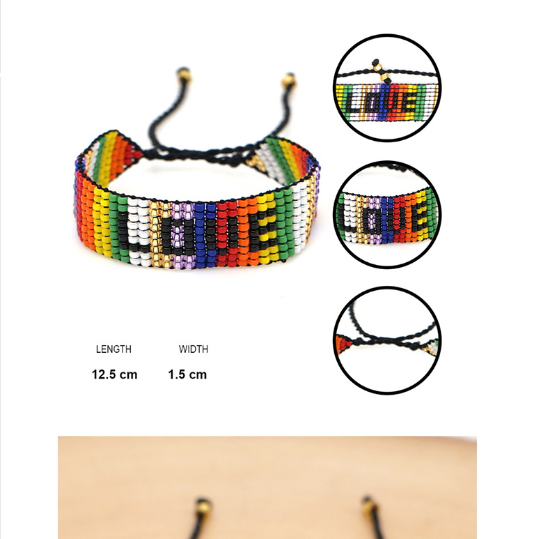 Fashion Color Hand-knit Letter Contrast Bracelet,Fashion Bracelets