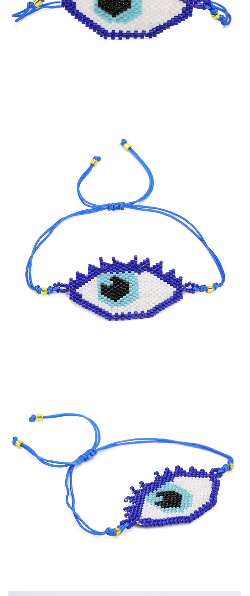 Fashion Royal Blue Rice Beads Woven Eye Crystal Tassel Bracelet,Beaded Bracelet