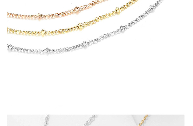 Fashion Steel Color Rectangular Stainless Steel Geometric Round Stacked Gold-plated Necklace,Necklaces