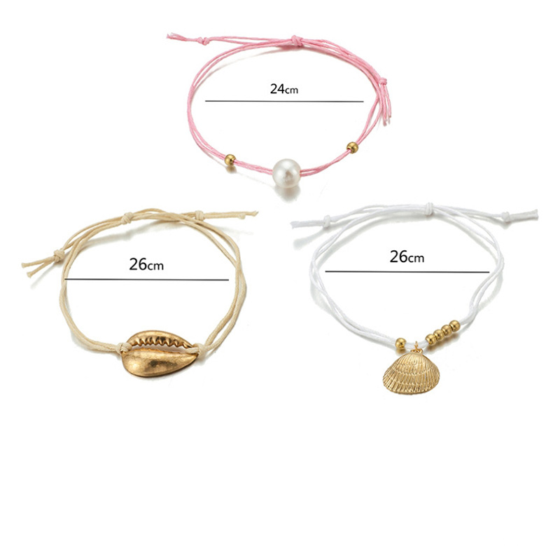 Fashion Golden Pearl Shell Scallop String Anklets Suit,Fashion Anklets