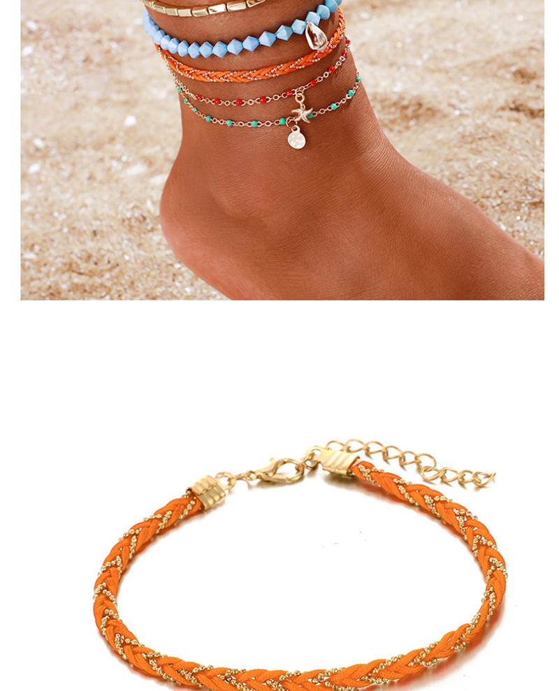 Fashion Color M Zhuhai Spiro Starfish Metal Anklet Set Chain,Beaded Bracelet