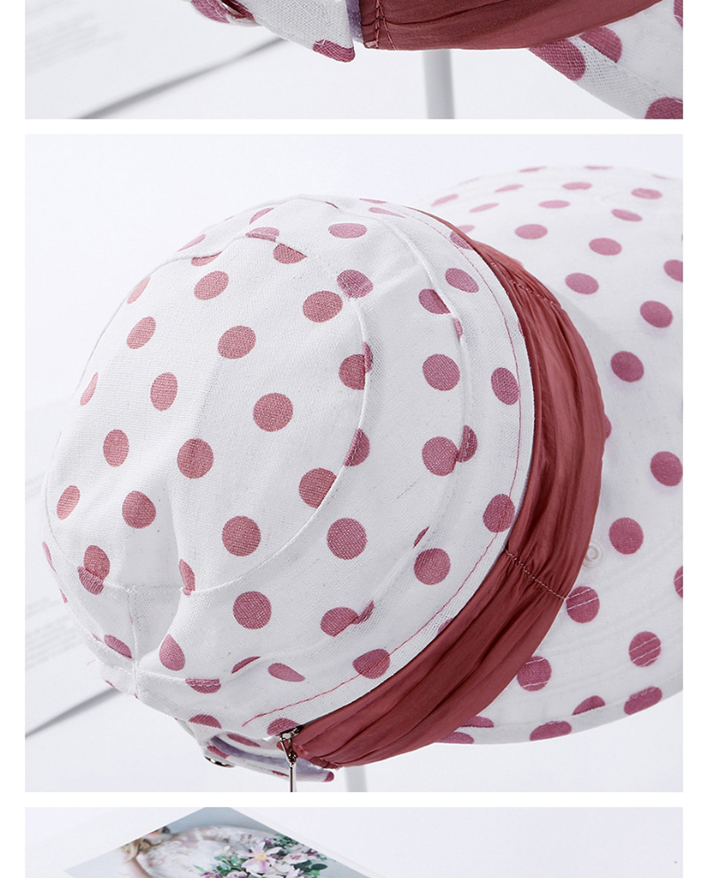 Fashion Coffee Color Polka-dot Print Face Picking Tea Cap,Sun Hats