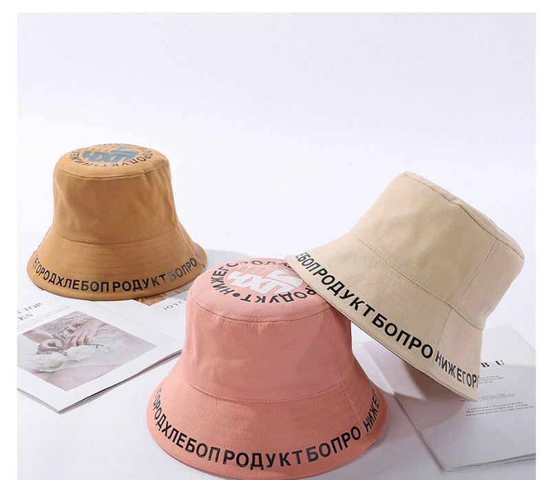 Fashion Pink Letter Print Foldable Male Fisherman Hat,Sun Hats