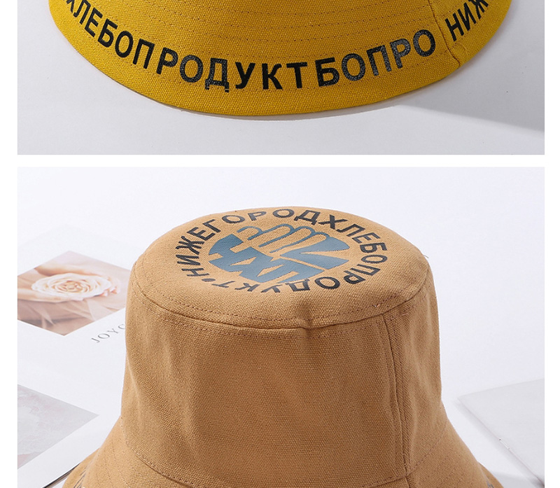 Fashion Khaki Letter Print Foldable Male Fisherman Hat,Sun Hats