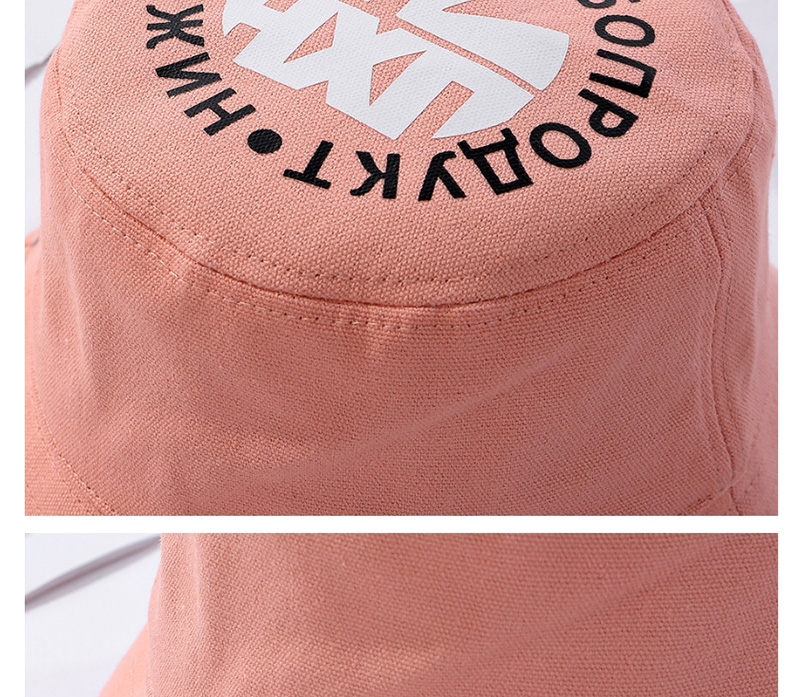 Fashion Pink Letter Print Foldable Male Fisherman Hat,Sun Hats