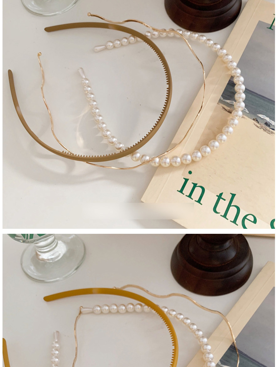 Fashion Tibetan Blue Pearl Wave Metal Toothed Hair Hoop Combination,Head Band