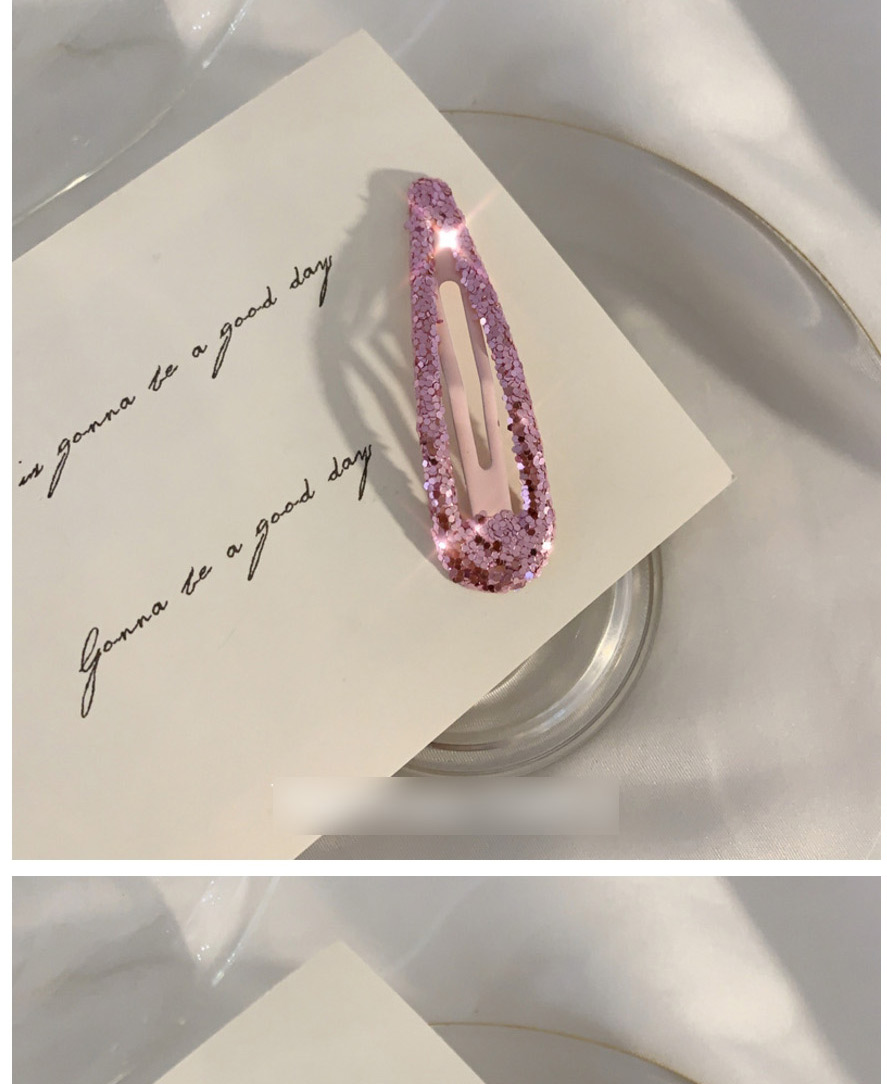Fashion Silver Geometric Cutout Hair Clip With Sparkling Water Drops,Hairpins