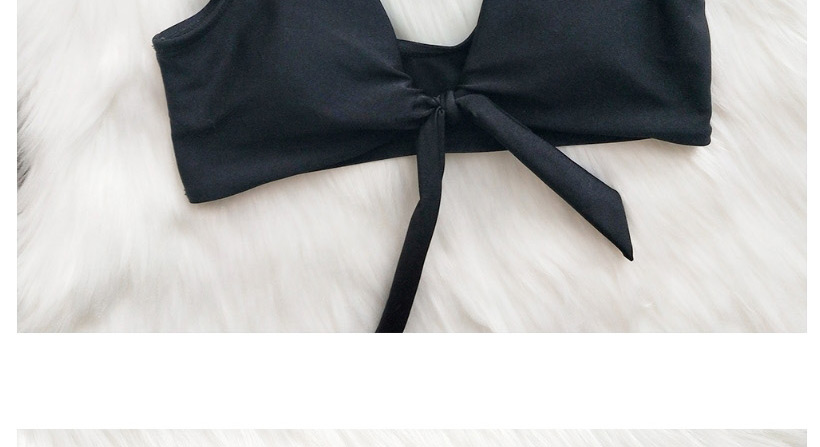 Fashion Black Ruffled Chest Split Swimsuit,Bikini Sets