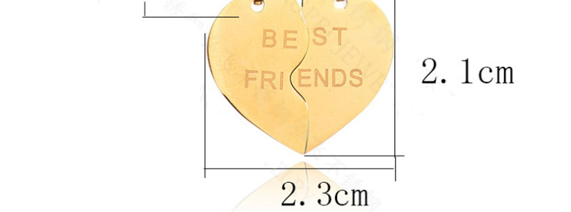 Fashion Golden Broken Heart Letter Stainless Steel Couple Necklace,Necklaces