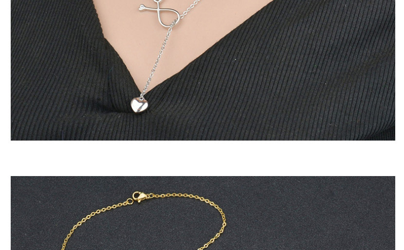 Fashion Steel Color Stethoscope Love Hollow Necklace,Necklaces