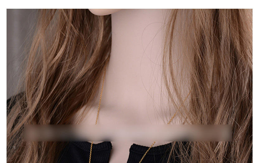 Fashion Golden Ecg Titanium Steel Openwork Necklace,Necklaces