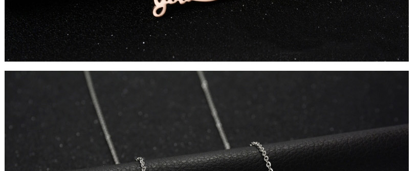 Fashion Steel Color Letter Love Hollow Couple Stainless Steel Necklace,Necklaces