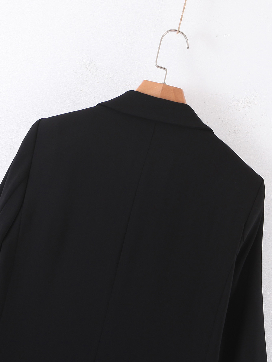 Fashion Black Messy Flap Sleeve Suit Jacket,Coat-Jacket