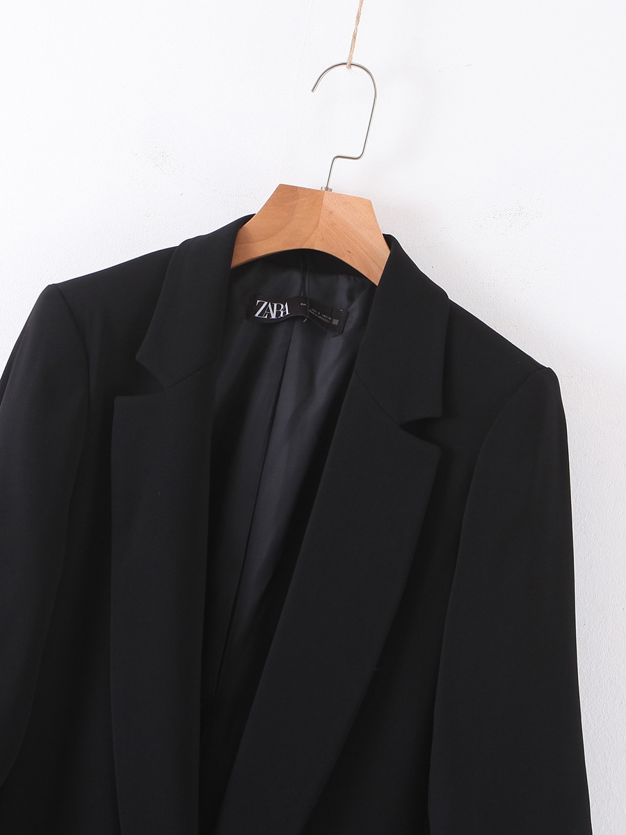 Fashion Black Messy Flap Sleeve Suit Jacket,Coat-Jacket
