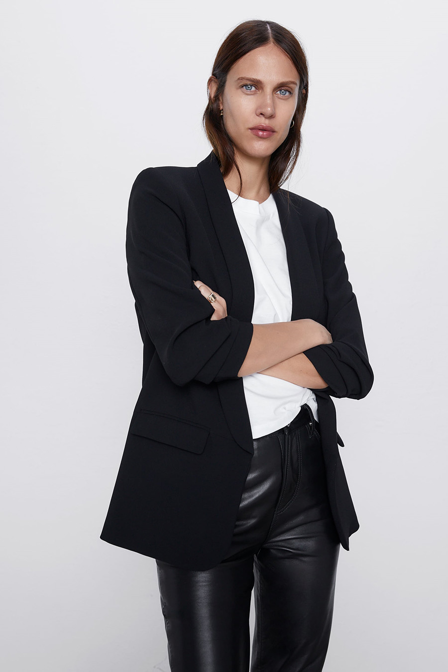 Fashion Black Velvet Fabric Two-button Suit Jacket,Coat-Jacket