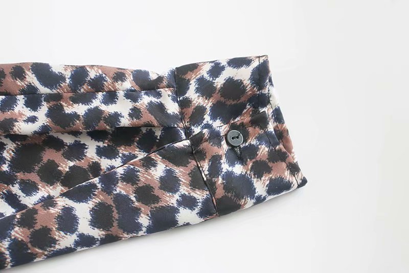 Fashion Color Leopard Print Long Sleeve Shirt,Hair Crown
