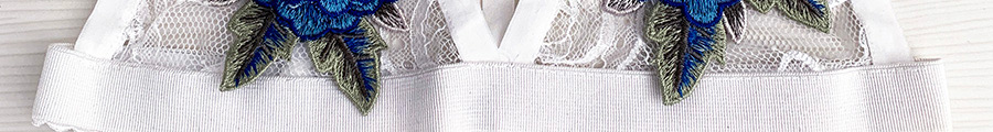 Fashion White Lace Embroidered Flower Lingerie,SLEEPWEAR & UNDERWEAR