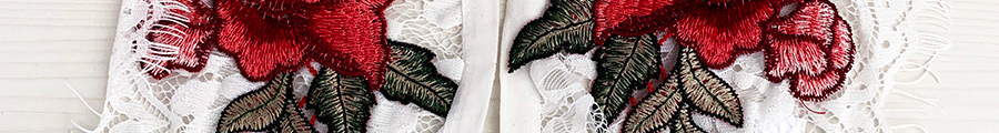 Fashion White + Red Lace Collar Embroidered Flowers And Even Underwear,SLEEPWEAR & UNDERWEAR