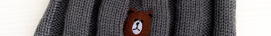 Fashion Gray Knitted Hats Bear,Knitting Wool Hats