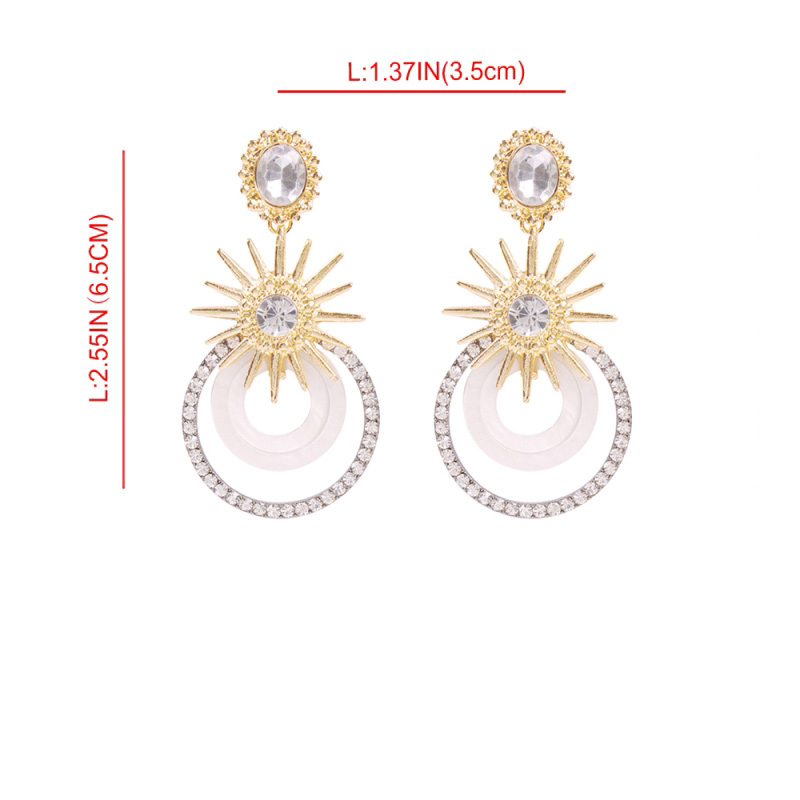 Fashion White Crystal Sun Flower Guinea Acrylic Heel Earrings,Drop Earrings