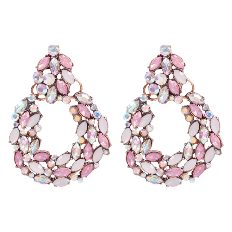 Fashion Color System Geometric Drop Earrings With Diamonds,Drop Earrings