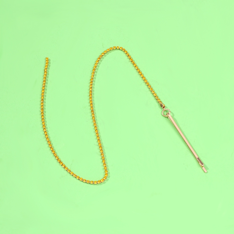 Fashion Orange Diamond Alloy Grab Chain Hair Clip,Hairpins