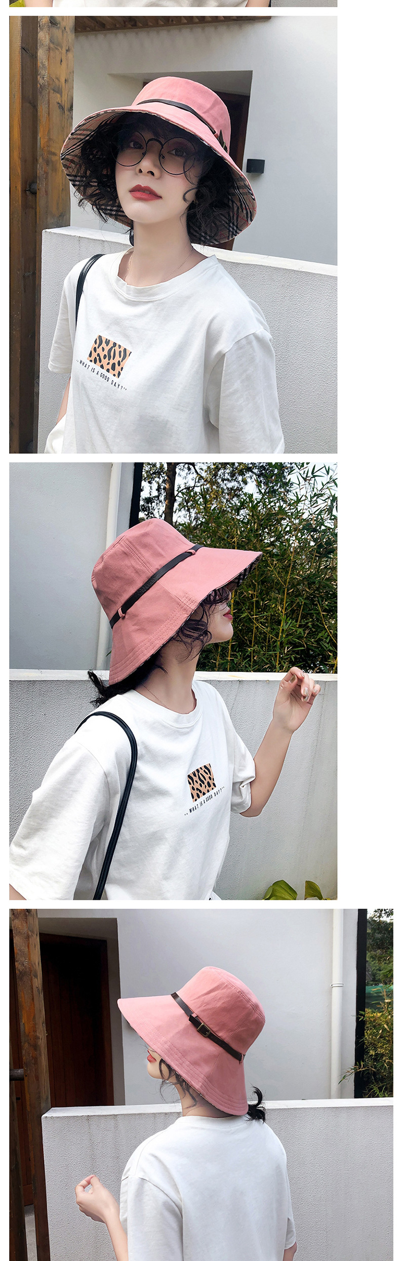 Fashion Black Houndstooth Cotton Fisherman Hat,Sun Hats