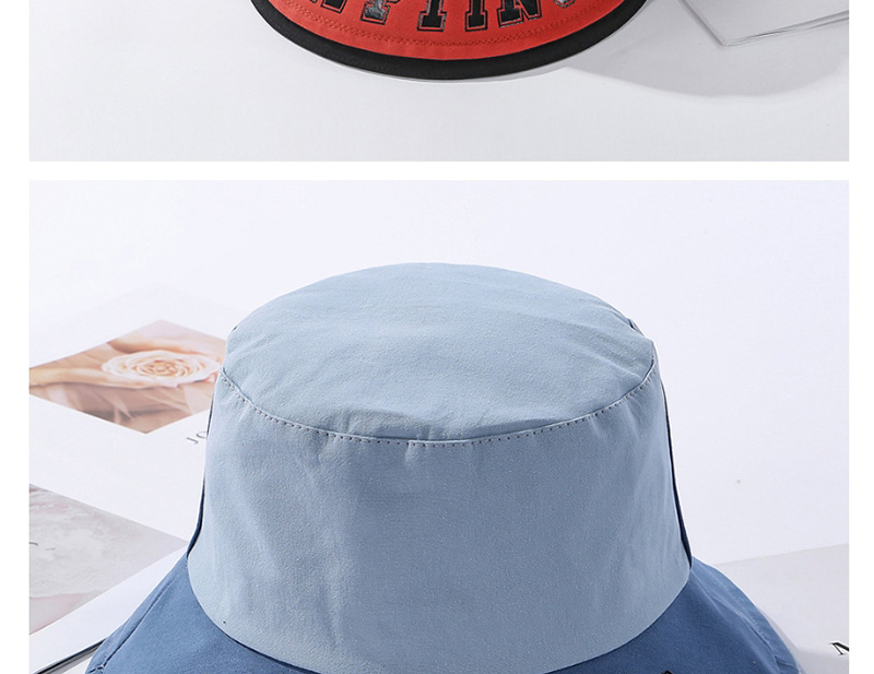 Fashion Black Contrasting Contrast-print Alphabet Fisherman Hat,Sun Hats