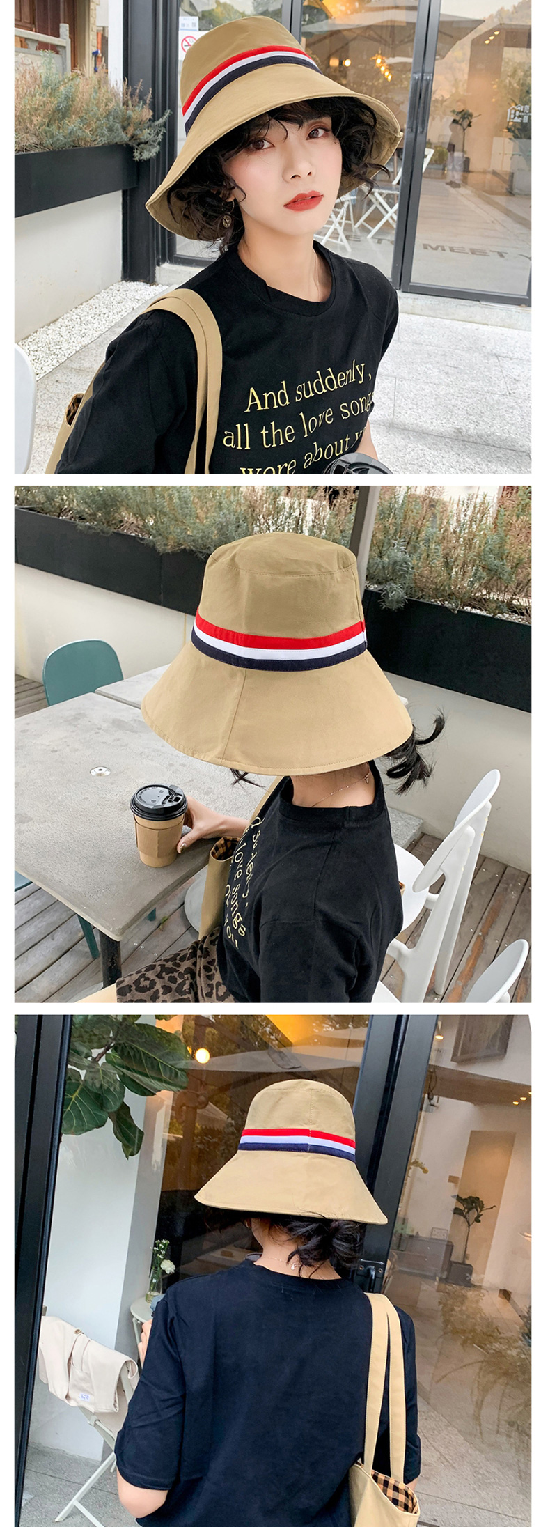 Fashion Yellow Big Hit Color Stitching Brimmed Hat,Sun Hats