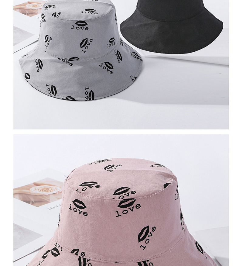 Fashion Gray Letters Printed Double-sided Wear A Hat,Sun Hats