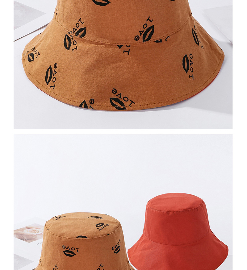 Fashion Orange Letters Printed Double-sided Wear A Hat,Sun Hats