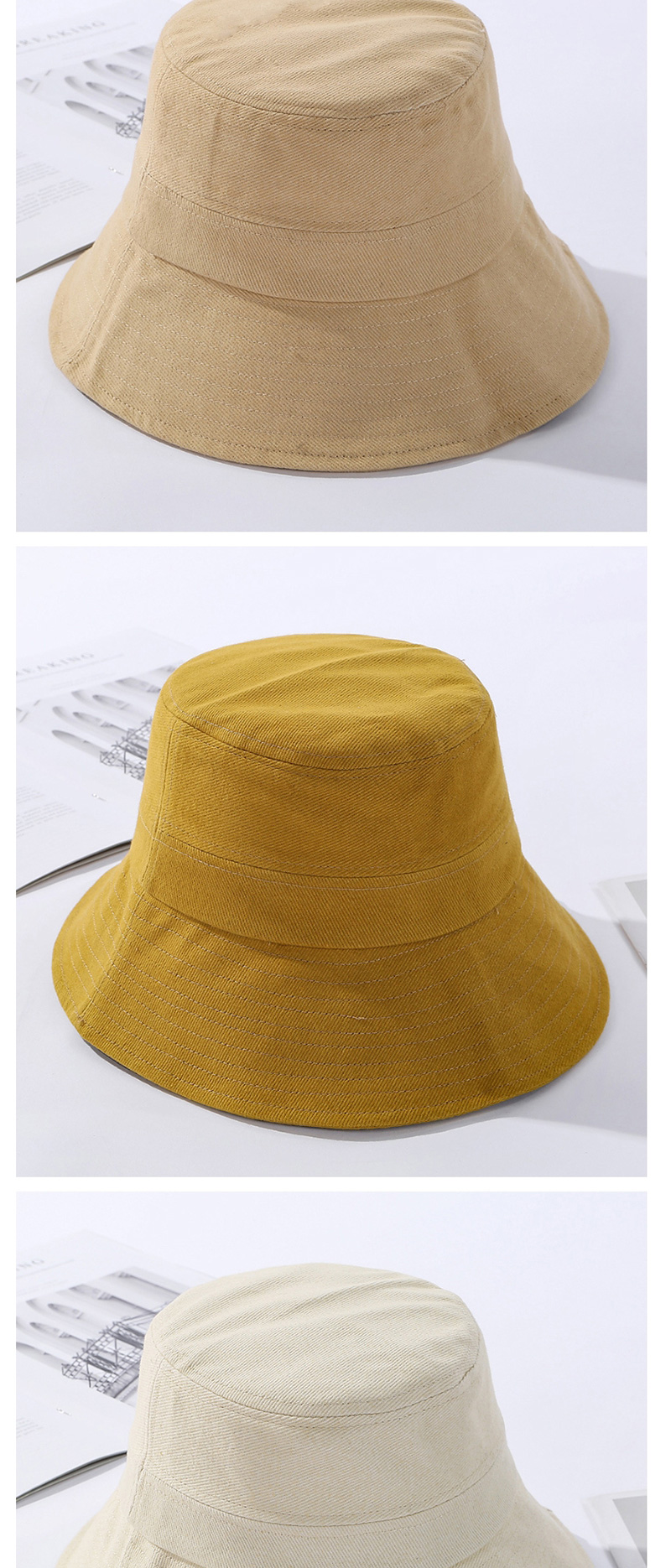 Fashion Yellow Cotton Sewing Thread Small Brimmed Hat,Sun Hats