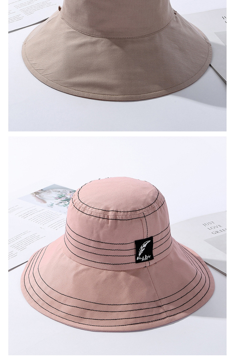 Fashion Khaki Traces Of Feathers Foldable Large Brimmed Cotton Hat,Sun Hats