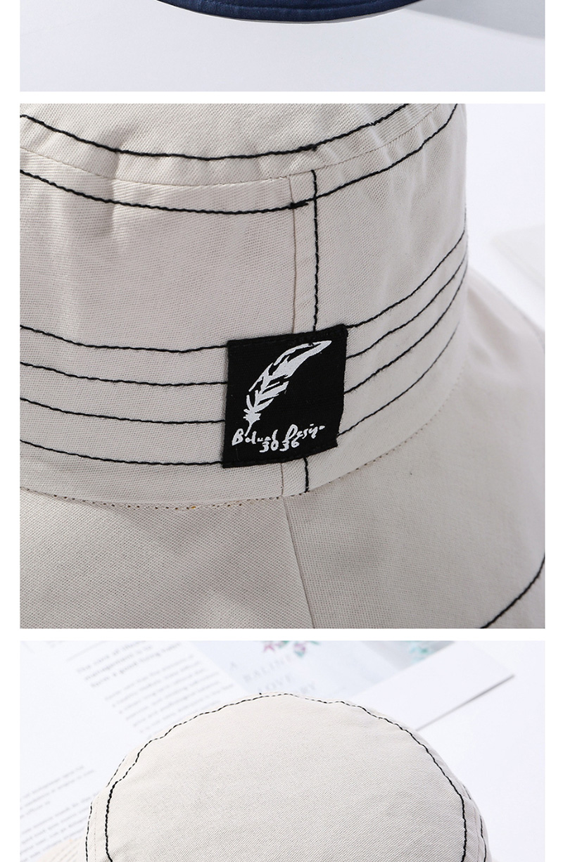 Fashion Beige Traces Of Feathers Foldable Large Brimmed Cotton Hat,Sun Hats
