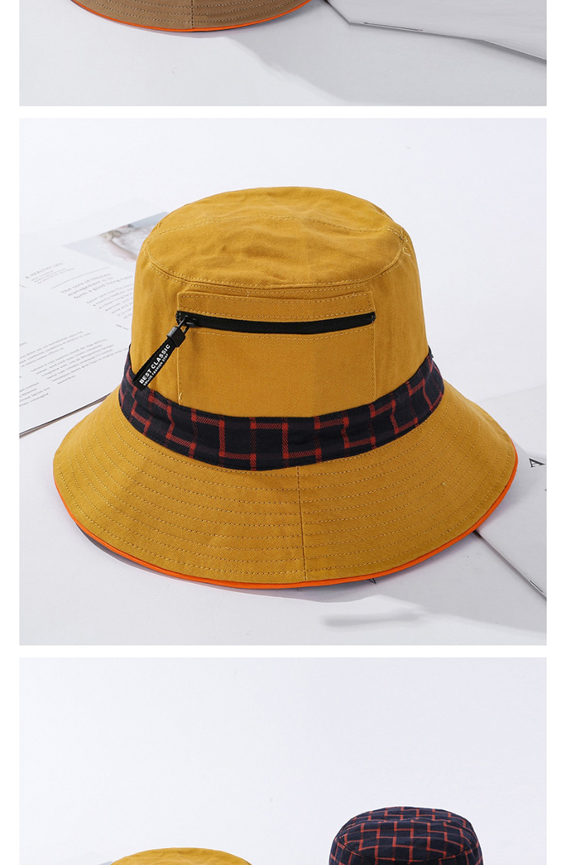 Fashion Khaki Dai Gezi Hat-sided Zipper,Sun Hats
