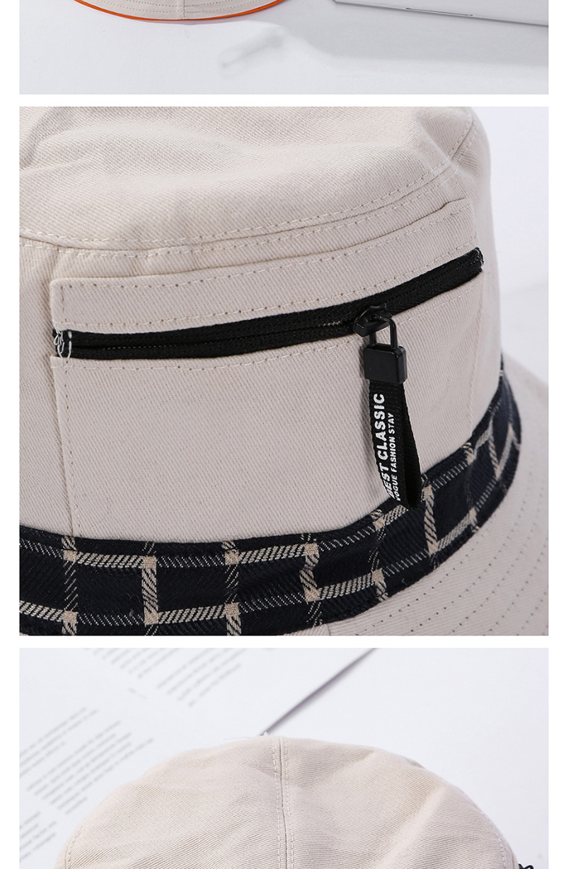 Fashion Khaki Dai Gezi Hat-sided Zipper,Sun Hats