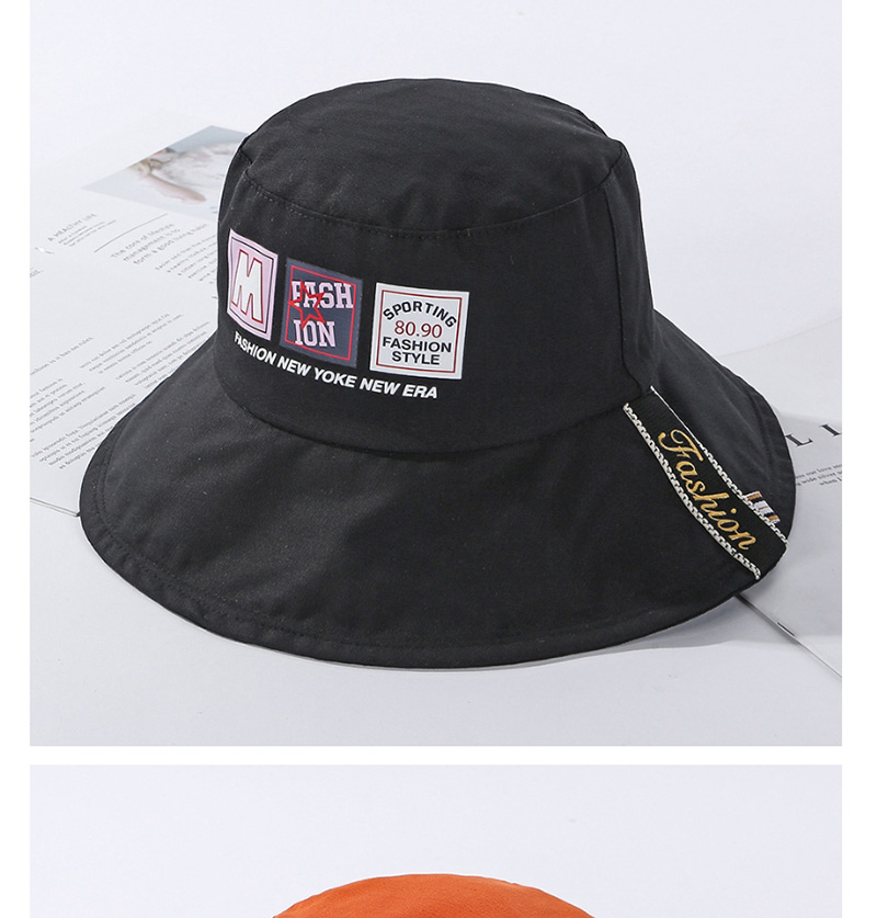 Fashion Orange Split Double-sided Wear Hat Label Letter,Sun Hats
