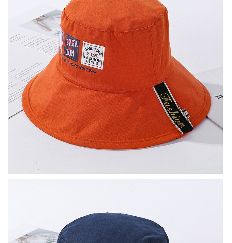 Fashion Orange Split Double-sided Wear Hat Label Letter,Sun Hats