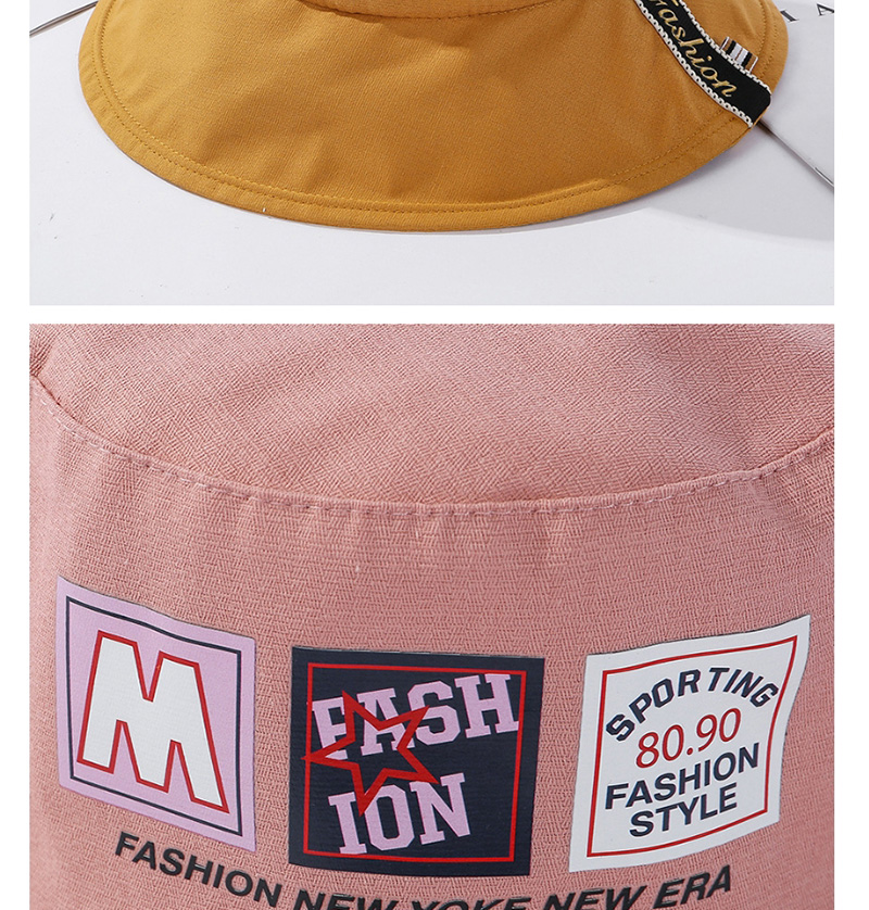 Fashion Yellow Split Double-sided Wear Hat Label Letter,Sun Hats