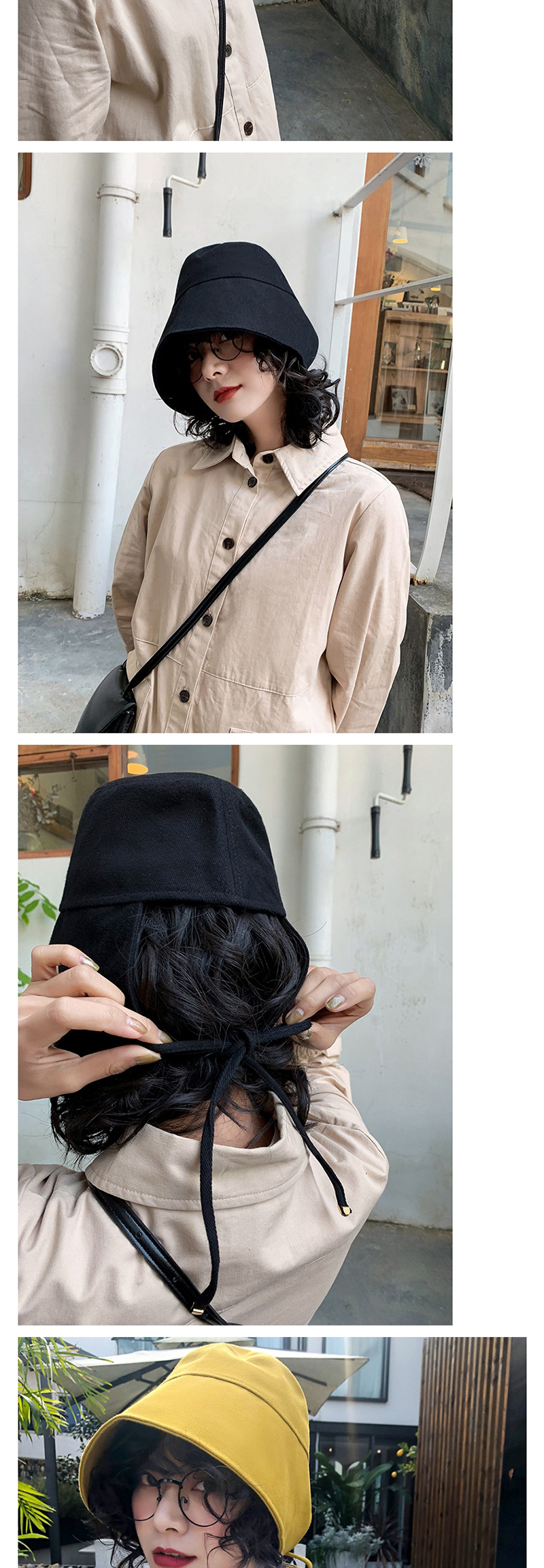 Fashion Beige Strap Cotton Cloth Cap,Sun Hats