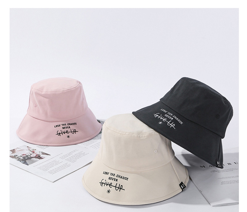Fashion Beige Foldable Hat Embroidered Letters,Sun Hats