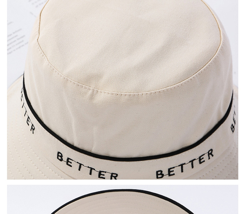 Fashion Beige Hemming Letter Embroidery Hat,Sun Hats
