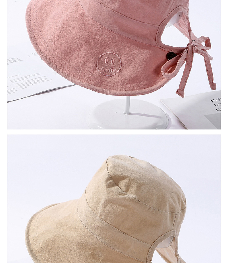 Fashion Beige Double-sided Embroidery Hat Smiling Face Wearing A Bandage,Sun Hats