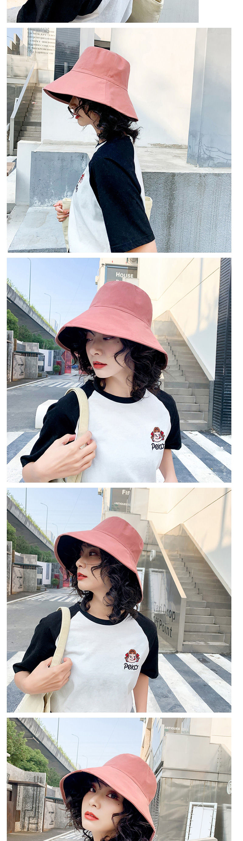 Fashion Pink Cotton Double-sided Wear Large Brimmed Hat,Sun Hats